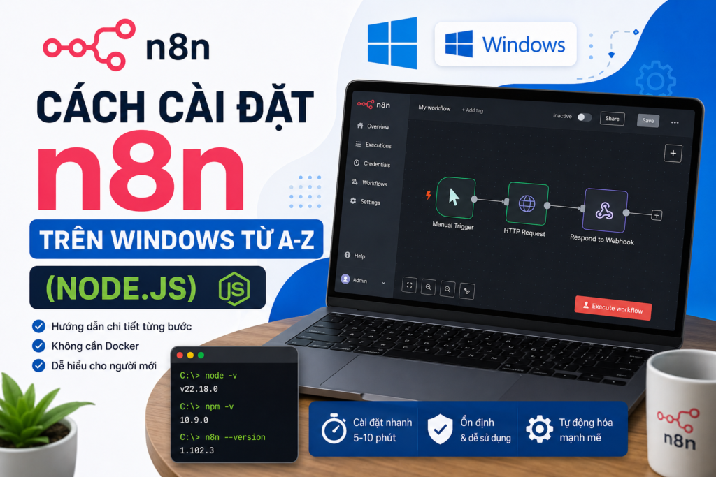 Cách cài đặt n8n trên windows bằng nodejs
