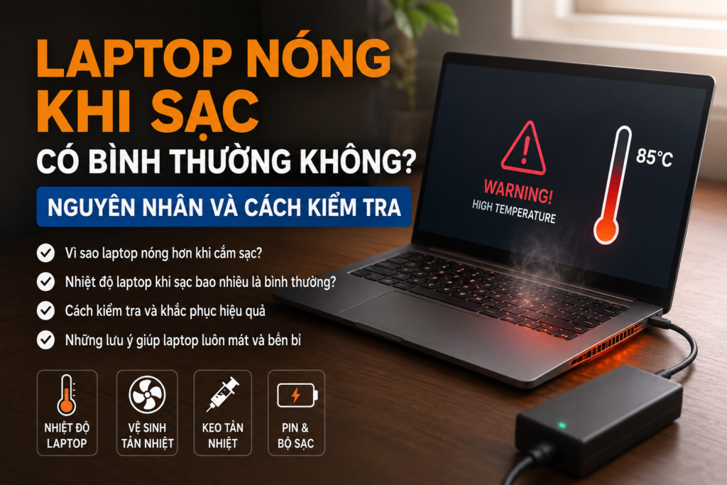 Laptop nóng khi sạc và cách kiểm tra nhiệt độ máy