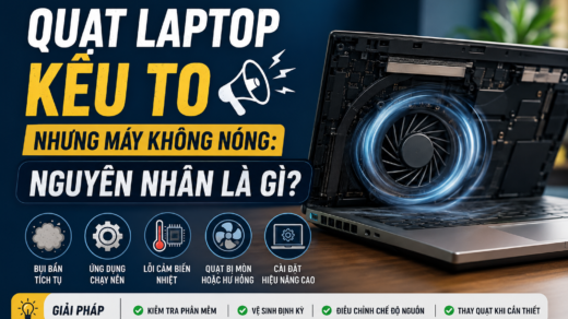 Quạt laptop kêu to nhưng máy không nóng và cách kiểm tra nguyên nhân