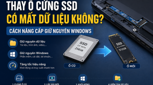 Thay ổ cứng SSD có mất dữ liệu không và cách giữ nguyên Windows