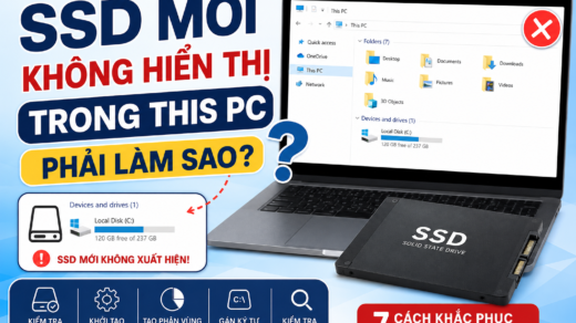 SSD mới không hiển thị trong This PC trên Windows 11